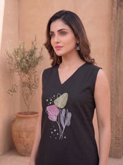 Women Floral Embroidered Regular Thread Work Kurta with Palazzos