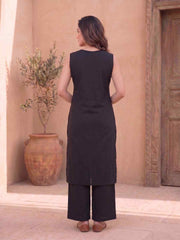 Women Floral Embroidered Regular Thread Work Kurta with Palazzos