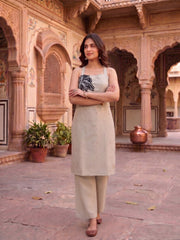 Women Ethnic Motifs Embroidered Regular Thread Work Kurta with Trousers