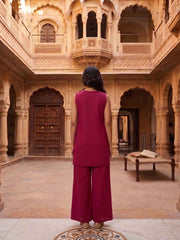 Floral Embroidered Tunic with Palazzos