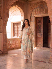 Women Printed Regular Kurta with Trousers & With Dupatta