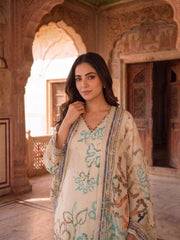 Women Printed Regular Kurta with Trousers & With Dupatta