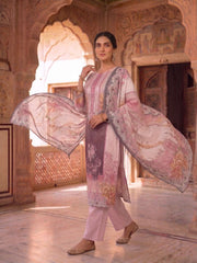 Women Floral Printed Regular Kurta with Trousers & With Dupatta