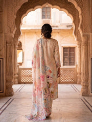 Women Floral Printed Regular Thread Work Kurta with Trousers & With Dupatta