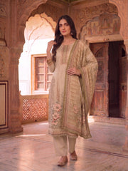 Women Floral Printed Regular Sequinned Kurta with Trousers & With Dupatta