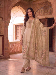 Women Floral Printed Regular Sequinned Kurta with Trousers & With Dupatta