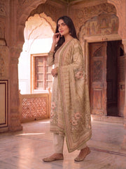 Women Floral Printed Regular Sequinned Kurta with Trousers & With Dupatta