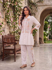 Floral Embroidered Tunic with Trousers