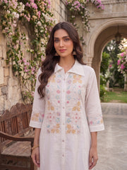 Floral Embroidered Tunic with Trousers