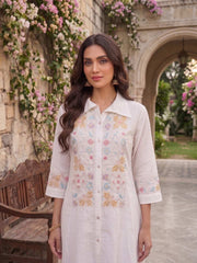 Floral Embroidered Tunic with Trousers