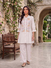 Floral Embroidered Tunic with Trousers