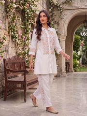 Floral Embroidered Tunic with Trousers
