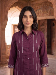 Floral Embroidered Tunic with Trousers