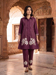 Floral Embroidered Tunic with Trousers