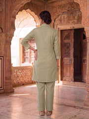 Floral Embroidered Tunic with Trousers