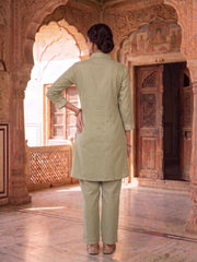 Floral Embroidered Tunic with Trousers