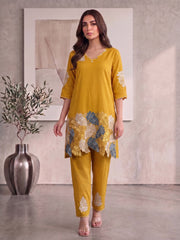 Floral Embroidered Tunic with Trousers