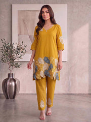 Floral Embroidered Tunic with Trousers