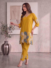Floral Embroidered Tunic with Trousers