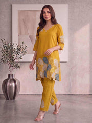 Floral Embroidered Tunic with Trousers