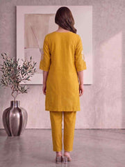 Floral Embroidered Tunic with Trousers