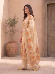 Women Floral Printed Regular Pure Silk Kurta with Trousers & With Dupatta