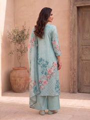 Women Floral Printed Regular Pure Silk Kurta with Palazzos & With Dupatta