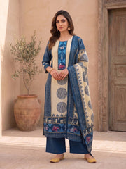 Women Ethnic Motifs Printed Regular Pure Silk Kurta with Palazzos & With Dupatta