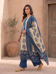 Women Ethnic Motifs Printed Regular Pure Silk Kurta with Palazzos & With Dupatta