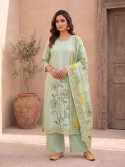 Women Floral Printed Regular Sequinned Pure Silk Kurta with Palazzos & With Dupatta