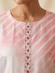 Pink Cotton Material Festive Pant Style Dress