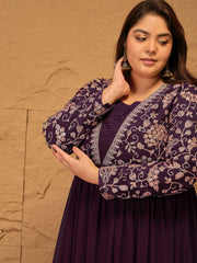 Embroidered Fit & Flared Maxi Ethnic Dresses