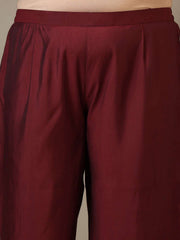 Women Ethnic Motifs Embroidered Panelled Kurta with Trousers & With Dupatta