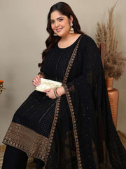 Women Plus Size Ethnic Motifs Printed Kurta with Palazzo & Dupatta