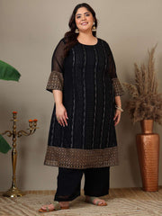 Women Plus Size Ethnic Motifs Printed Kurta with Palazzo & Dupatta
