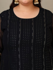 Women Plus Size Ethnic Motifs Printed Kurta with Palazzo & Dupatta