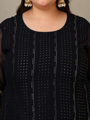 Women Plus Size Ethnic Motifs Printed Kurta with Palazzo & Dupatta