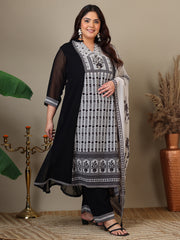 Women Plus Size Ethnic Motifs Printed Kurta with Palazzo & Dupatta
