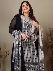 Women Plus Size Ethnic Motifs Printed Kurta with Palazzo & Dupatta