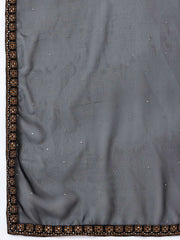Women Plus Size Zari Embroidered Kurta with Trousers & Dupatta