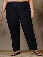 Women Plus Size Zari Embroidered Kurta with Trousers & Dupatta