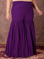 Women Plus Size Ethnic Motifs Sequinned Kurta with Sharara & Dupatta