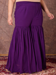 Women Plus Size Ethnic Motifs Sequinned Kurta with Sharara & Dupatta