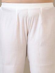 Women Floral Embroidered Empire Thread Work Kurta with Trousers & Dupatta