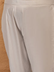 Plus Size Floral Embroidered Kurta With Trousers & Dupatta