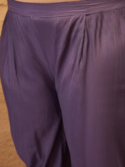 Floral Embroidered Georgette Anarkali Kurta with Trousers & Dupatta