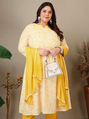 Women Ethnic Motifs Printed Regular Kurta & Trousers With Dupatta