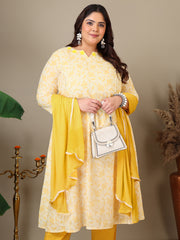 Women Ethnic Motifs Printed Regular Kurta & Trousers With Dupatta