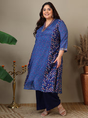 Women Geometric Printed A-Line Kurta with Palazzos