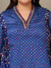 Women Geometric Printed A-Line Kurta with Palazzos